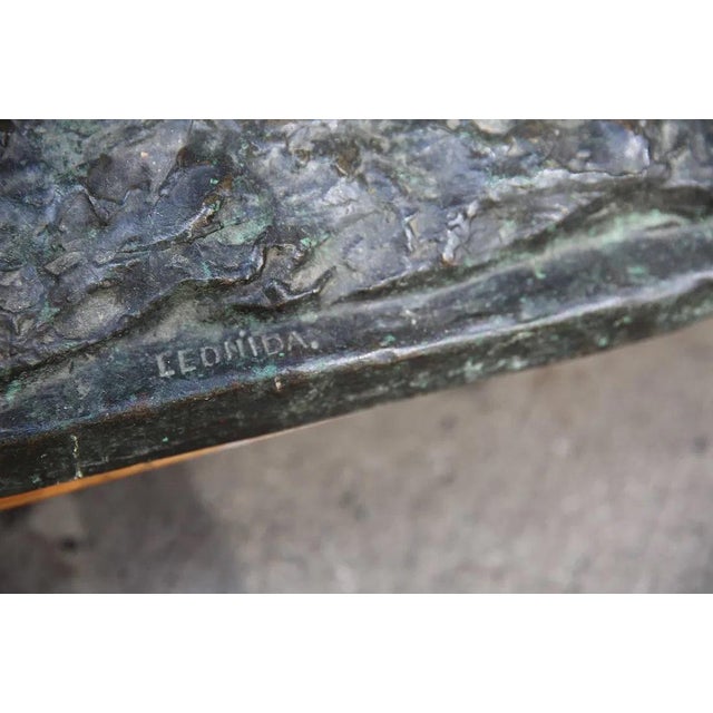 Art Deco Mid 20th Century Nude Seated Girl - Leonida Bronze For Sale - Image 3 of 8