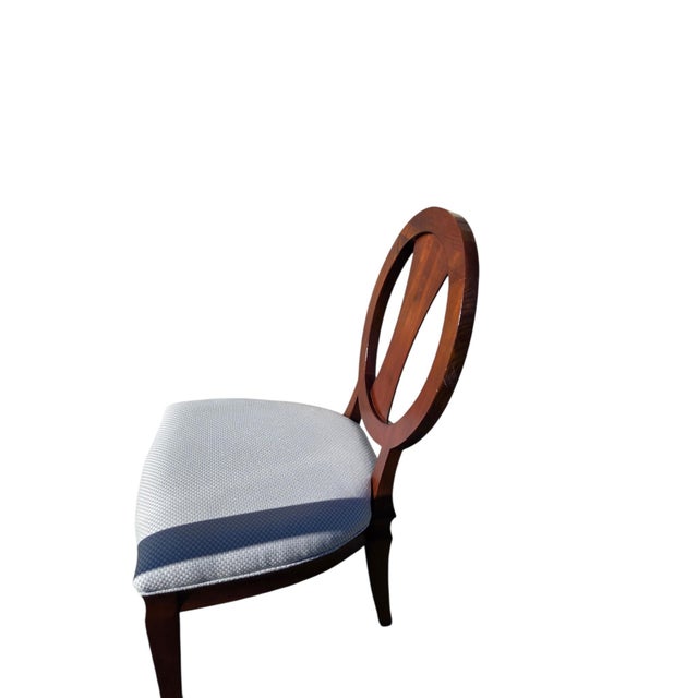 Brown 1990s Ethan Allen Horizons Dining Side Chair Pair Wood Oval Slat Back Accent Living Room For Sale - Image 8 of 15
