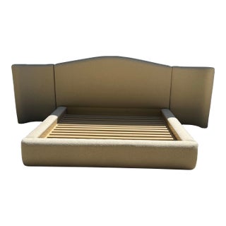 Caracole Luna Winged Upholstered Platform King Bed For Sale