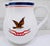 Hand-painted Italian pottery pitcher featuring a soaring eagle and patriotic red, white, and blue banner, perfect as a...