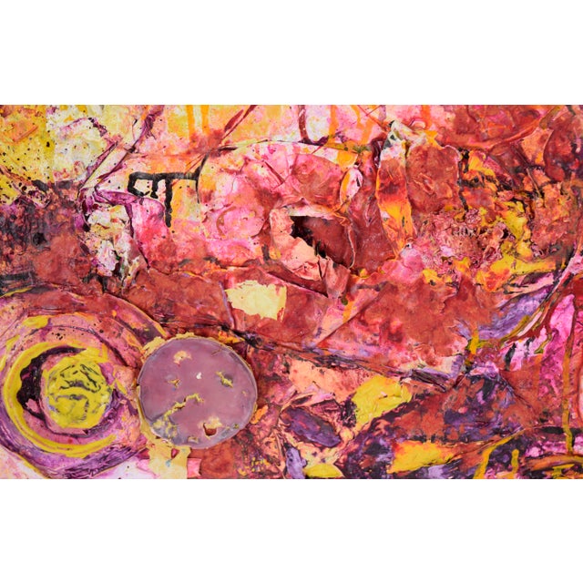 Late 20th Century A Rose Is a Rose - Abstract Expressionist Assemblage in Acrylic on Canvas by Charles David Francis For Sale - Image 5 of 10