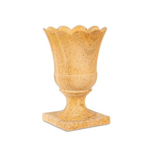 Maitland - Smith Maitland-Smith Jaisalmer Scalloped Pedestal Vase For Sale - Image 4 of 4