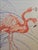 32.5x40in Flamingos original signed watercolor painting with polished silver metal frame. It has a scratch on the upper...