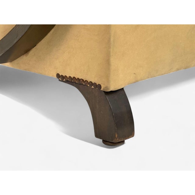 Pair of Vittorio Valabrega, Beige Velvet, Bentwood, Lounge Chairs, Italy, 1940s For Sale - Image 13 of 15