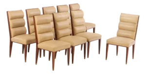 Eight Art Deco Ruhlmann Style Dining Chairs