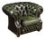 Vintage Tufted Leather Chesterfield Club Chair in Emerald Green For Sale