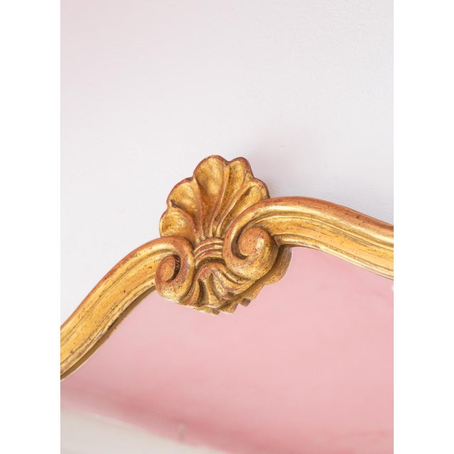 Gold French Mirror in Gilded Wood, 1950s For Sale - Image 8 of 11