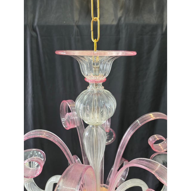 Mid-Century Modern Murano Glass Chandelier, 1980s For Sale - Image 3 of 10