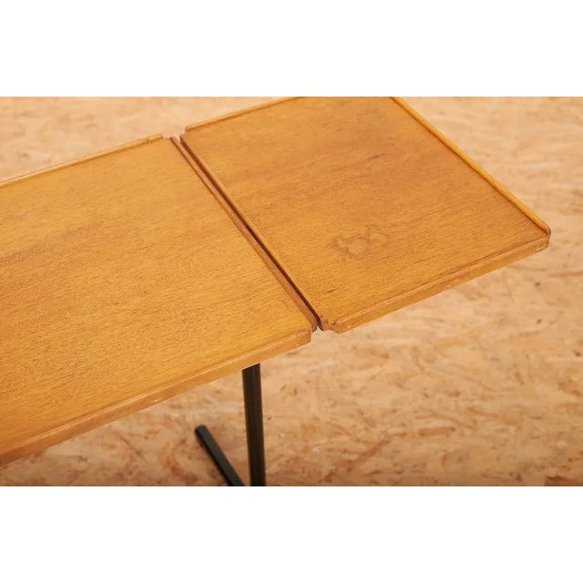 Black Multifunctional Table with Tubular Steel Frame Painted Black, Wooden Panels, 1940s For Sale - Image 8 of 11