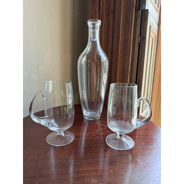 Transparent Mid 20th Century Mid-Century Modern Hand Blown Glass Decanter With Ground Stopper For Sale - Image 8 of 8