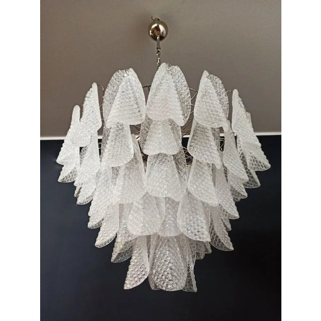 Vintage Italian Murano Glass Chandelier with 57 Glass Rondini Petals, 1980s For Sale - Image 16 of 16