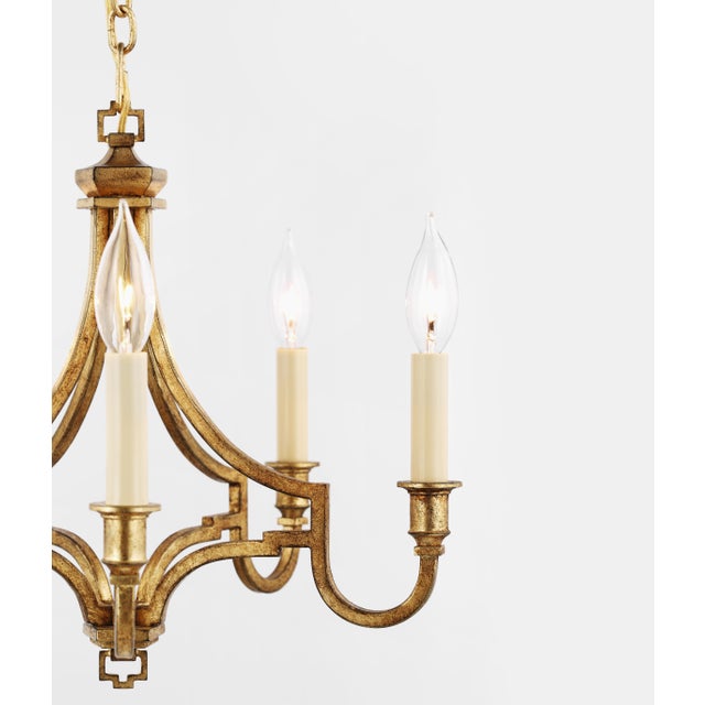 Modern Chapman & Myers for Visual Comfort Signature Mykonos Small Chandelier in Gilded Iron For Sale - Image 3 of 8