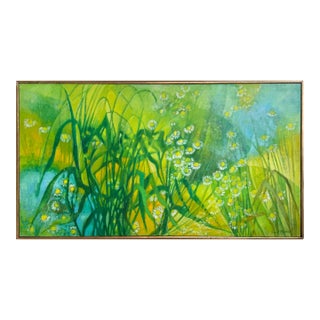 Enid Munroe “Daisies” Mid Century Oil on Canvas Painting For Sale