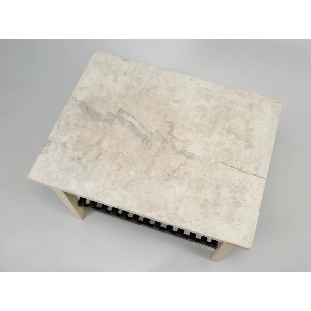 Early 20th Century Original Country English Pastry Shop Kitchen Island, Marble Top For Sale - Image 5 of 13