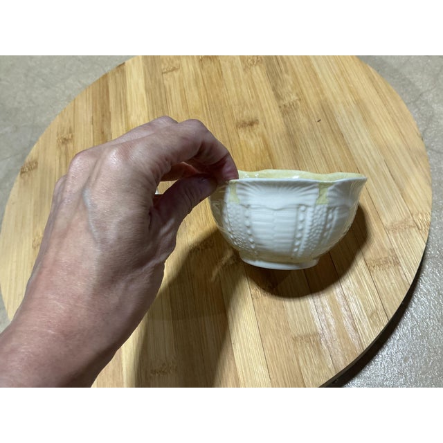 1960s Vintage Irish Belleek Porcelain "Echinus" Sea Urchin Creamer & Sugar Set - 6th Mark For Sale - Image 5 of 8