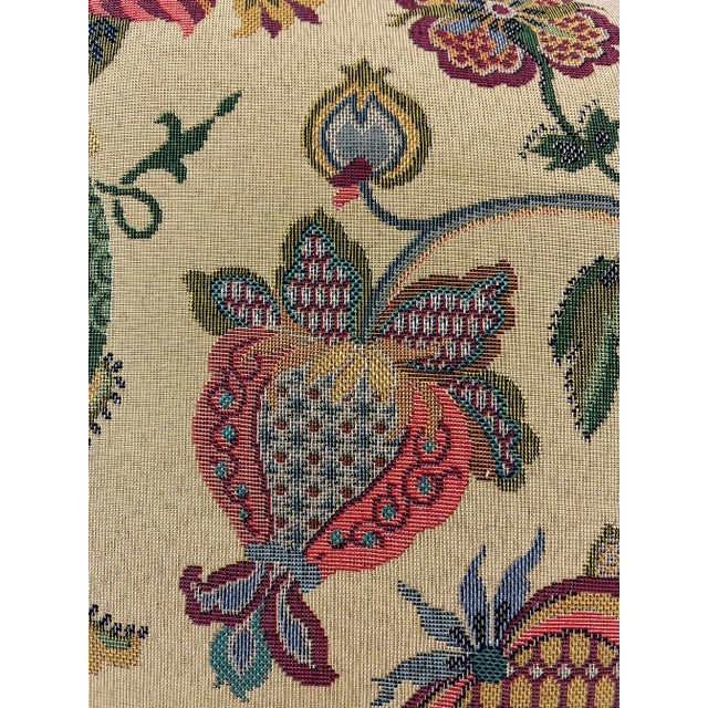 20" Square Decorative Throw Pillow With a Meandering Renaissance Tapestry Look Floral Patten - Made in the U K For Sale In Dallas - Image 6 of 12