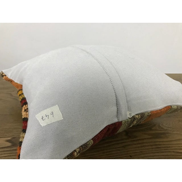 1960s Turkish Zig Zag Design Kilim Pillow Cover For Sale - Image 5 of 6