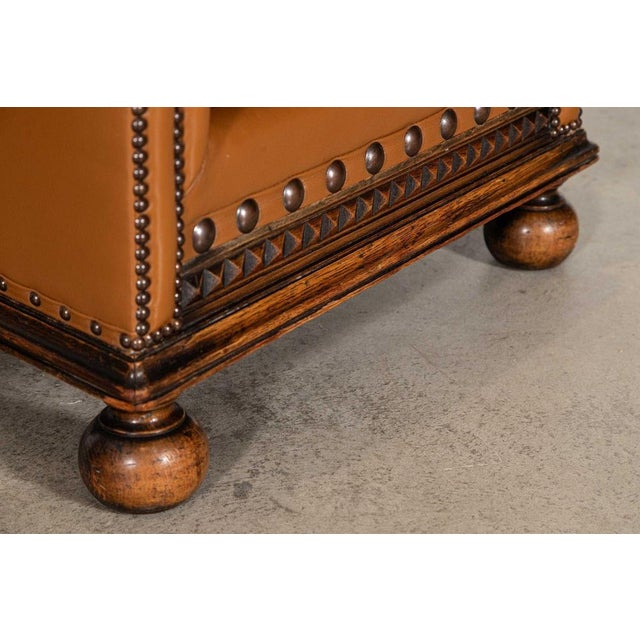 1930s English Oak Club Armchairs, 1930s, Set of 2 For Sale - Image 5 of 13