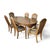 A refined late 20th-century dining suite featuring an oval pedestal table and six high-back chairs. Crafted from warm,...