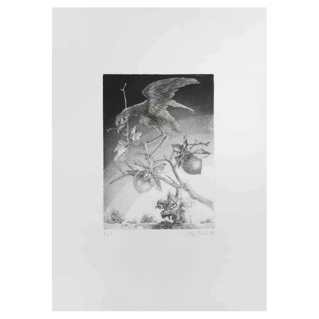 Leo Guida, Guardian, Etching, 1970s For Sale