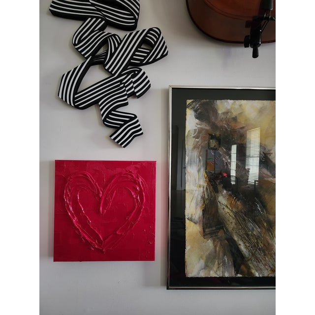 Paint Raspberry Abstract Heart Painting For Sale - Image 7 of 8