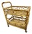 Vintage Bamboo and Cane Two-Tier Bar Cart With Brass Casters For Sale