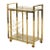 Vintage Hollywood Regency Brass Bar Cart With Glass Shelves For Sale