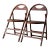 Antique Wooden Folding Chairs Pair For Sale