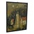 Original signed landscape painting depicting a lighthouse with surrounding buildings and evergreen trees under a moonlit...