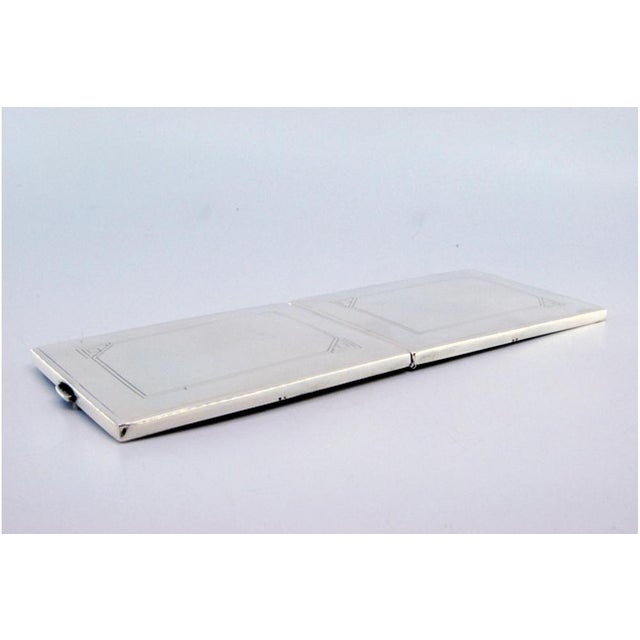 Silver Cigarette Case with Engraved Geometric Figures For Sale - Image 5 of 8