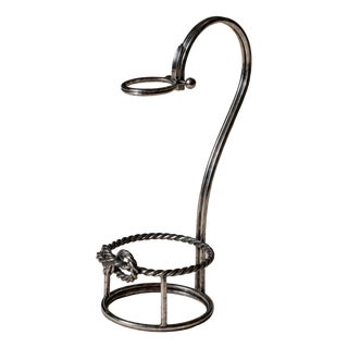 Vintage Italian Silver Plated Wine Bottle Holder by Serra Roma, 1930s For Sale