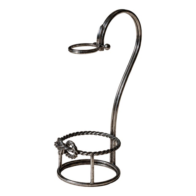 Vintage Italian Silver Plated Wine Bottle Holder by Serra Roma, 1930s For Sale