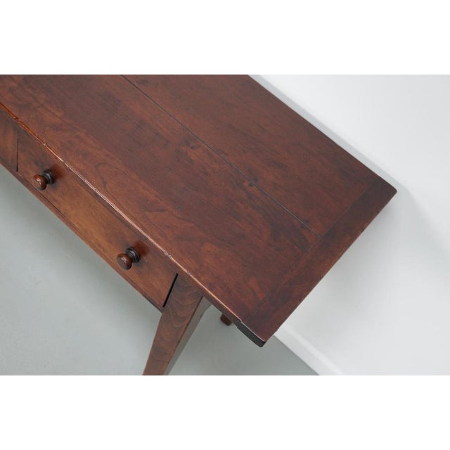 Vintage English Rustic Farmhouse Cherry Side Table, 1950s For Sale - Image 4 of 14