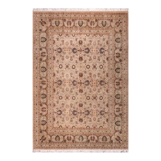 Elegant 1990's Pak-Persian Beige/Green Wool Rug - 9'1'' X 12'4'' For Sale
