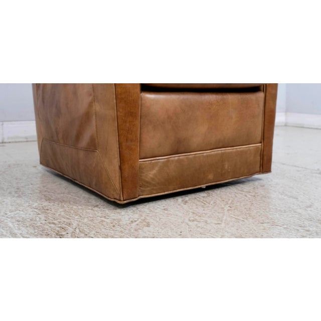 Brown Stickley Worn & Distressed Leather Club Chair For Sale - Image 8 of 15