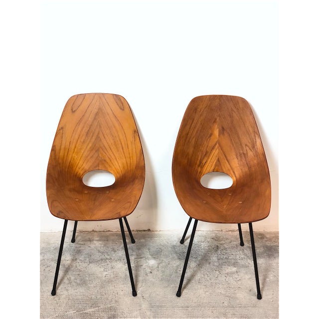 Metal Curved Plywood Chairs by Vittorio Nobili, Italy, 1950s, Set of 2 For Sale - Image 7 of 18