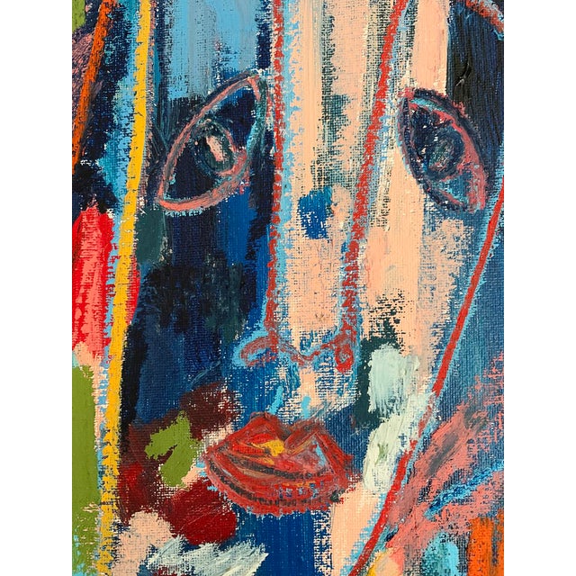 2020s "Just Us" Contemporary Abstract Portrait Mixed-Media Painting by Monica Shulman For Sale - Image 5 of 7