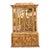 Vintage Chinoiserie Pagoda Rattan China Cabinet For Sale