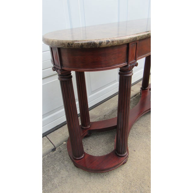 Traditional Vintage Henkel Harris Console Table Marble Rare Empire Mahogany For Sale - Image 3 of 6
