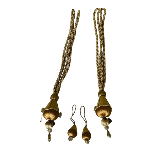 Bronze Silk Tiebacks With Extra Pair of Tassels For Sale