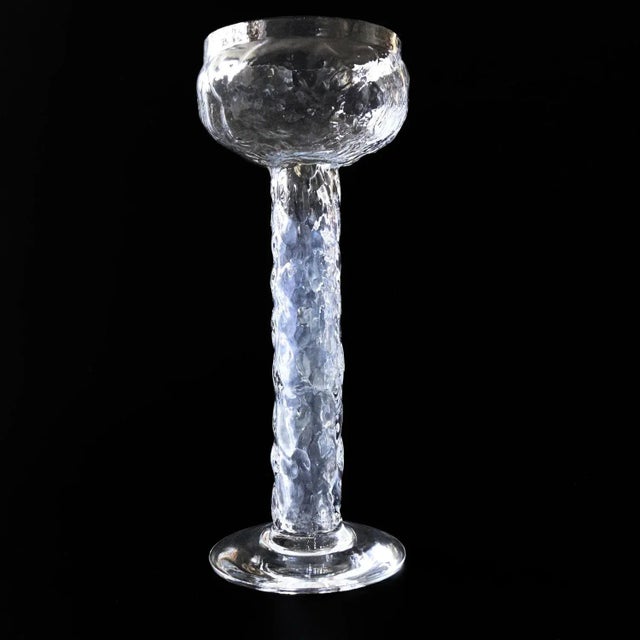 Vintage Swedish Handblown Ice Glass Bud Vase from Lindshammar, Sweden For Sale - Image 5 of 5