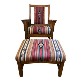 1990s Vintage Restoration Hardware Rocker and Ottoman For Sale