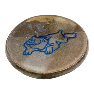 Studio Pottery Bulldog Plate For Sale