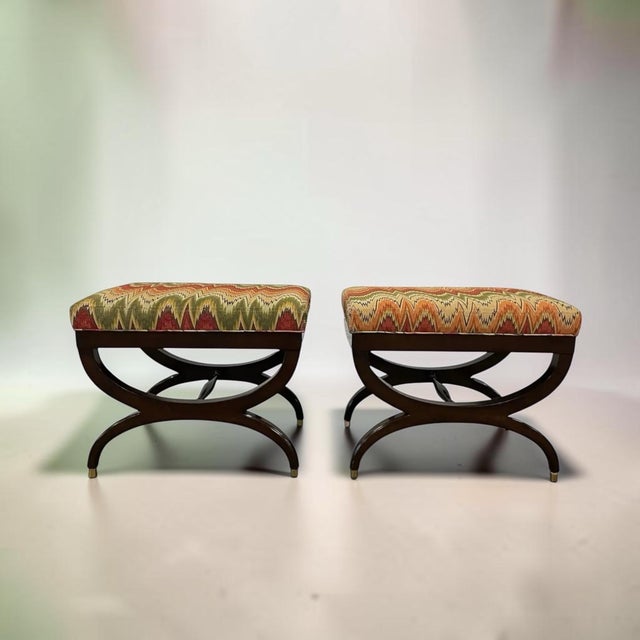 Lee Jofa Curule Benches- A Pair For Sale In Chicago - Image 6 of 6