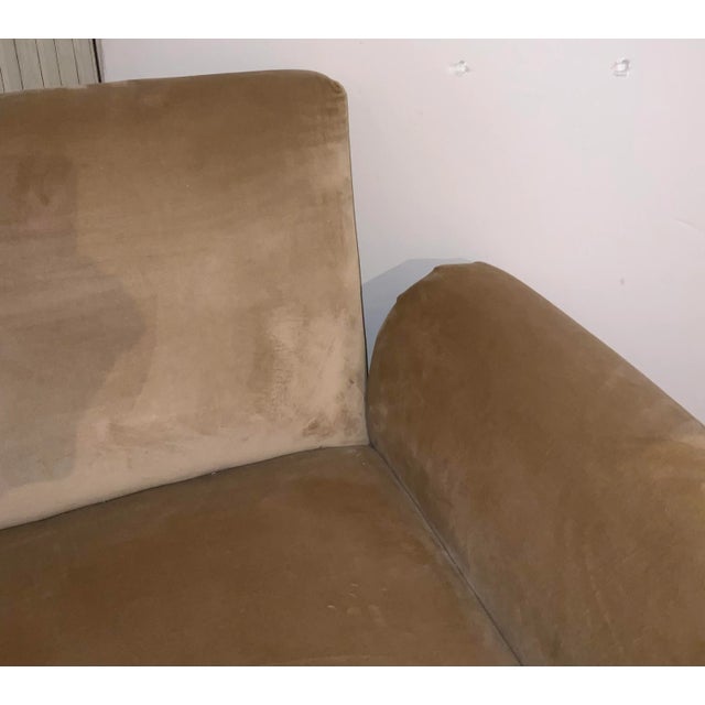 Mid-Century Modern Mid-Century Modern Style Camel Velvet Lounge Chairs Pair For Sale - Image 3 of 7