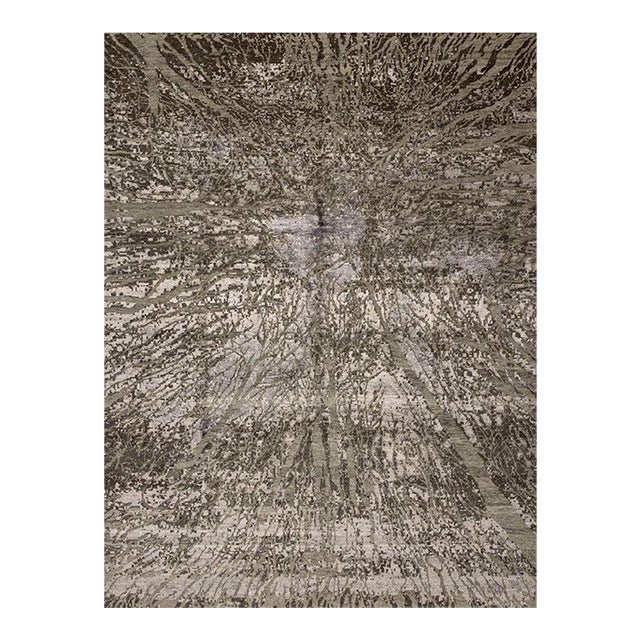 1990s Handwoven Modern Abstract Area Rug 9x12 For Sale