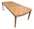 Vintage Refinished Walnut Chevron Veneer Extendable Dining Table With Two Leaves For Sale