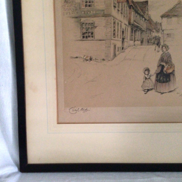 Framed Signed Color Lithograph of the Spread Eagle Inn in Midhurst by British Artist Cecil Aldin For Sale In Sacramento - Image 6 of 8