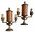 1920s Tiffin Franciscan Glass Tale Lamps in Original Old Paints, Irons SND Brass - a Pair For Sale - Image 4 of 7