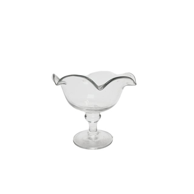 Glass Postmodern Transparent Bowl on Stand, Poland, 1970s For Sale - Image 7 of 12
